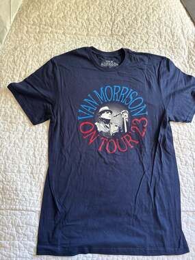 Van Morrison 2023 U.S. Tour Graphic T-Shirt Navy Blue Size M